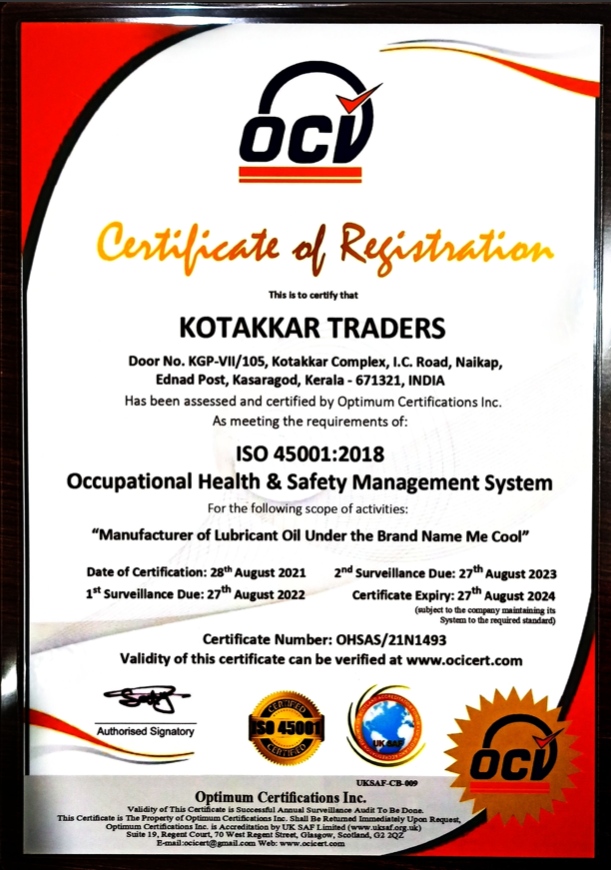 OCI - ISO 45001 : 2018